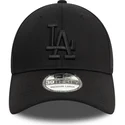 schwarze-anpassbare-gebogene-kappe-mit-schwarzem-logo-39thirty-monochrome-der-los-angeles-dodgers-mlb-von-new-era
