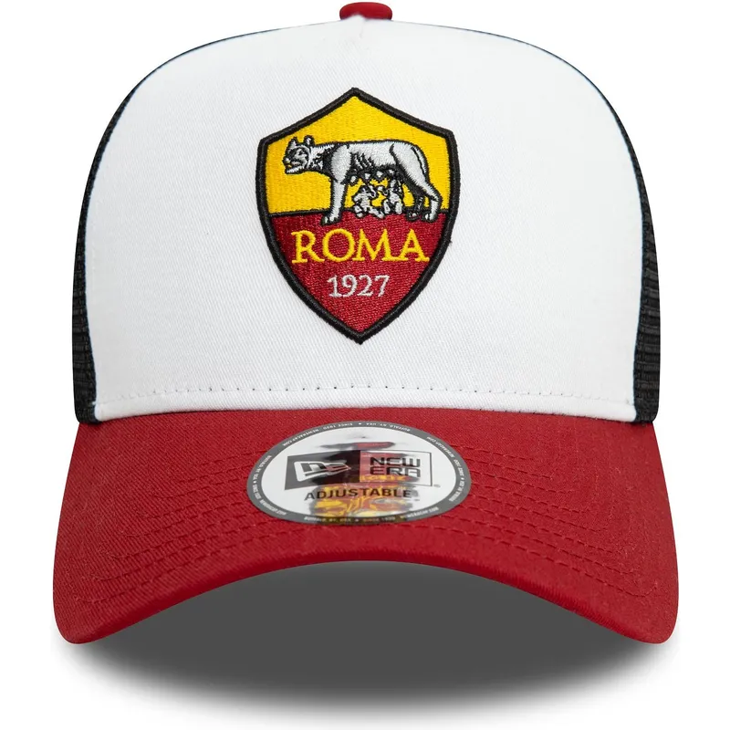 gorra-trucker-blanca-negra-y-roja-9forty-e-frame-core-de-associazione-sportiva-roma-serie-a-de-new-era