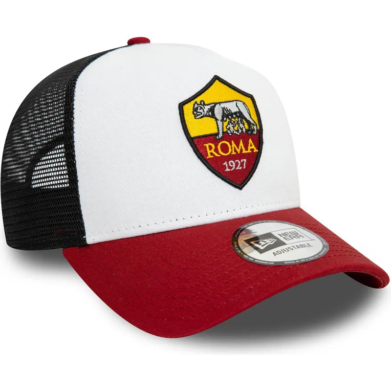 casquette-trucker-blanche-noire-et-rouge-9forty-e-frame-core-associazione-sportiva-roma-serie-a-new-era