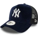 marineblaue-9forty-a-frame-cord-trucker-cap-der-new-york-yankees-mlb-von-new-era