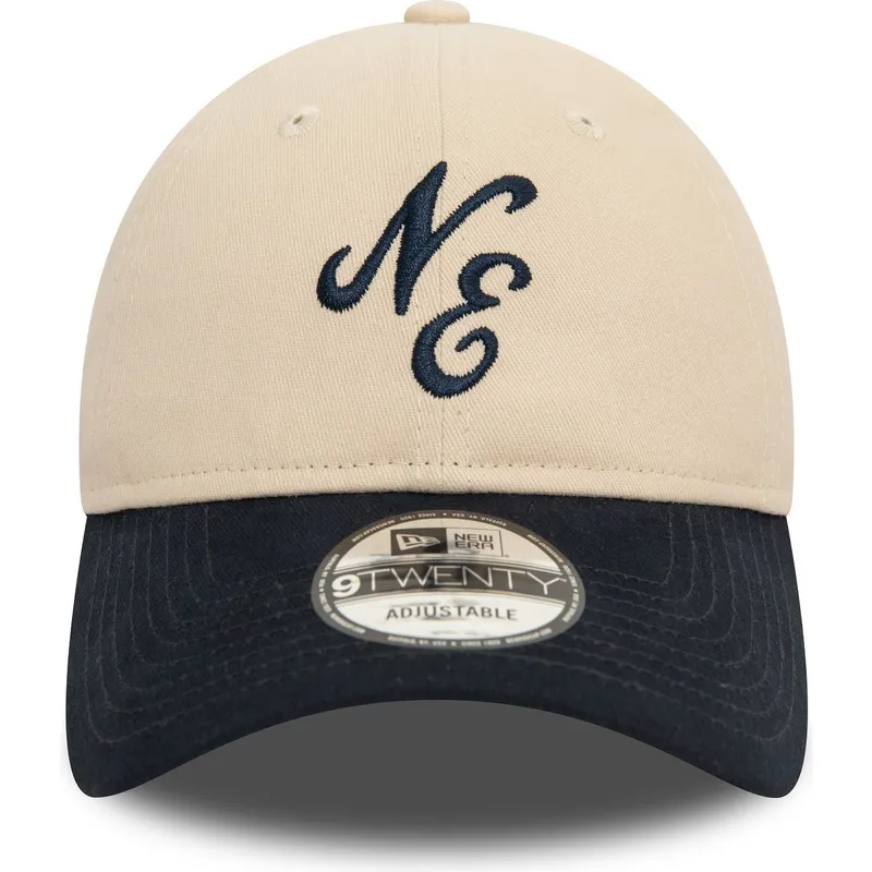 verstellbare-beige-und-marineblaue-9twenty-peached-cotton-kappe-von-new-era