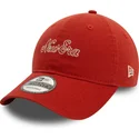 new-era-9twenty-heritage-script-verstellbare-orangefarbene-curved-cap