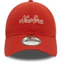 new-era-9twenty-heritage-script-verstellbare-orangefarbene-curved-cap