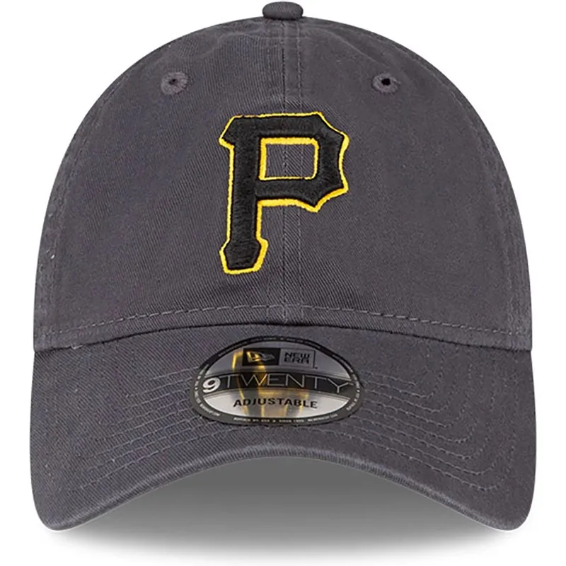 graue-verstellbare-curved-cap-9twenty-core-classic-der-pittsburgh-pirates-mlb-von-new-era