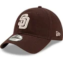 braune-verstellbare-gebogene-kappe-9twenty-core-classic-der-san-diego-padres-mlb-von-new-era