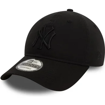 Czarna zakrzywiona regulowana czapka z czarnym logo 9TWENTY Washed New York Yankees MLB od New Era