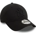 gorra-curva-negra-ajustable-con-logo-negro-9twenty-washed-de-new-york-yankees-mlb-de-new-era