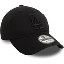 svart-bojd-justerbar-keps-med-svart-logotyp-9twenty-washed-fran-los-angeles-dodgers-mlb-av-new-era
