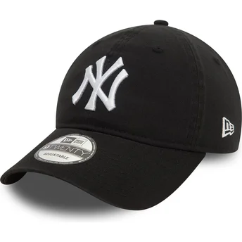 Gorra curva negra ajustable 9TWENTY Washed de New York Yankees MLB de New Era