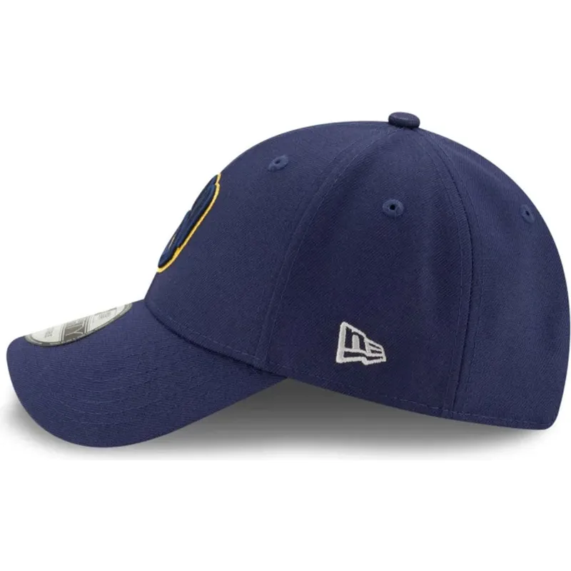 marineblaue-verstellbare-curved-cap-9forty-the-league-der-milwaukee-brewers-mlb-von-new-era