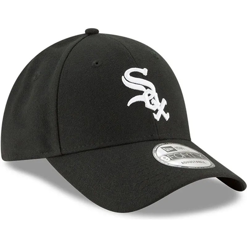 schwarze-gebogene-verstellbare-kinderkappe-9forty-the-league-der-chicago-white-sox-mlb-von-new-era