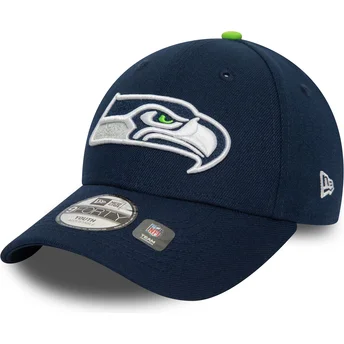 New Era Curved Brim Youth 9FORTY The League Seattle Seahawks NFL Navy Blue Adjustable Cap