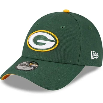 Grön böjd justerbar keps för barn 9FORTY The League från Green Bay Packers NFL av New Era