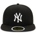 schwarze-flache-fitted-cap-fur-kinder-59fifty-von-new-york-yankees-mlb-von-new-era