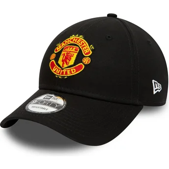 Svart justerbar kurvad keps 9FORTY Essential från Manchester United Football Club av New Era