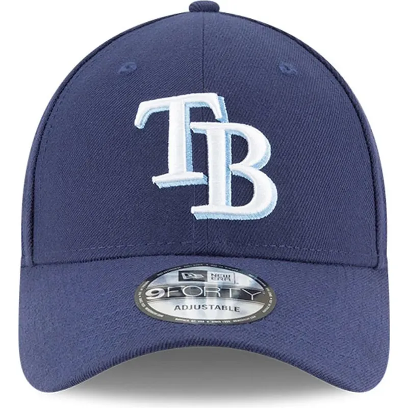 marineblaue-verstellbare-curved-cap-9forty-the-league-der-tampa-bay-rays-mlb-von-new-era
