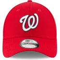 rote-verstellbare-curved-cap-9forty-the-league-der-washington-nationals-mlb-von-new-era