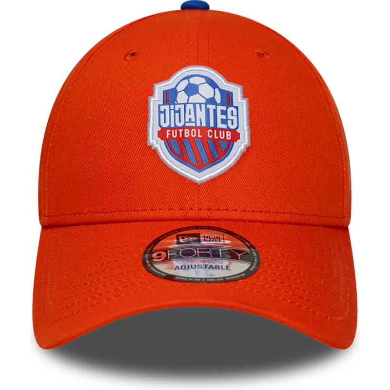 gebogene-orangefarbene-verstellbare-9forty-core-kappe-von-jijantes-fc-kings-league-von-new-era