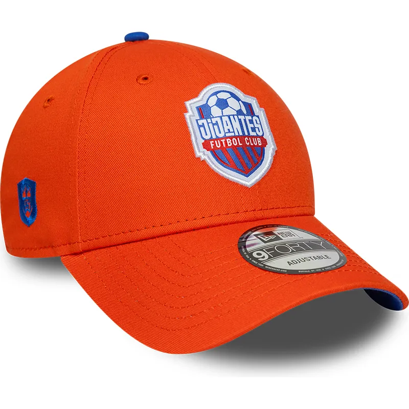 gebogene-orangefarbene-verstellbare-9forty-core-kappe-von-jijantes-fc-kings-league-von-new-era