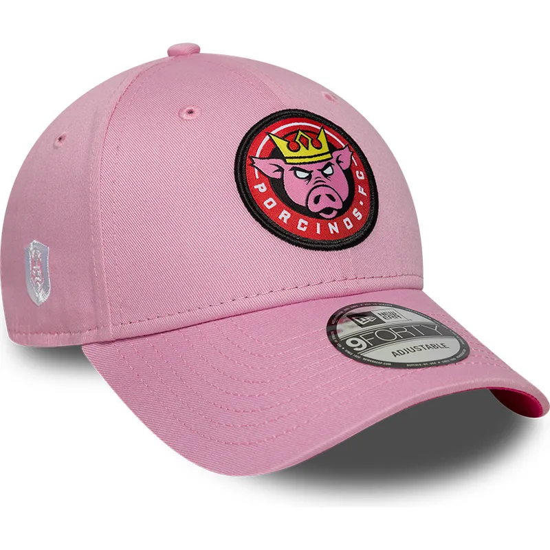 rosa-verstellbare-curved-cap-9forty-core-von-porcinos-fc-kings-league-von-new-era