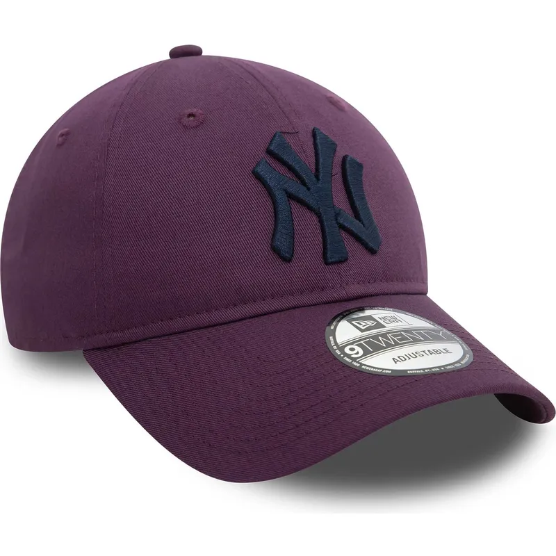 new-era-mlb-new-york-yankees-9twenty-league-essential-violette-verstellbare-kappe-mit-marineblauem-logo