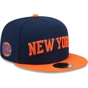 new-era-flat-brim-9fifty-statement-new-york-knicks-nba-navy-blue-and-orange-snapback-cap