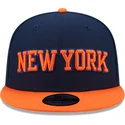 cepur-plakana-tumsi-zils-snapback-9fifty-statement-no-new-york-knicks-nba-no-new-era