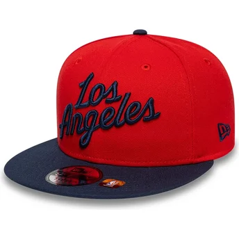 Gorra plana roja y azul marino snapback 9FIFTY Statement de Los Angeles Clippers NBA de New Era