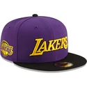 flache-violett-schwarze-anliegende-59fifty-statement-kappe-der-los-angeles-lakers-nba-von-new-era