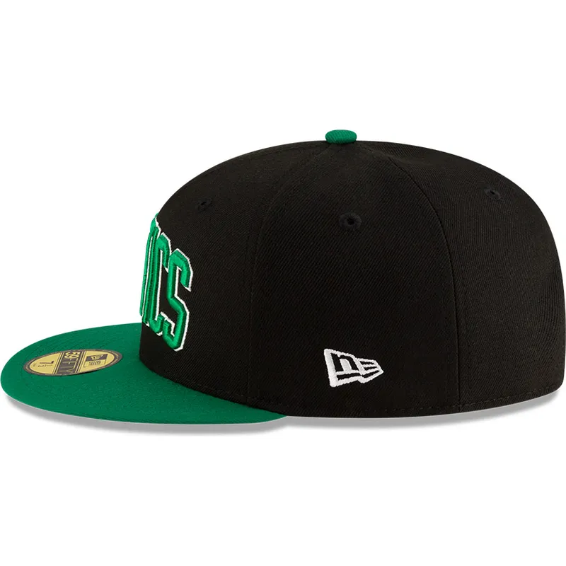 schwarze-und-grune-anliegende-flat-cap-59fifty-statement-der-boston-celtics-nba-von-new-era