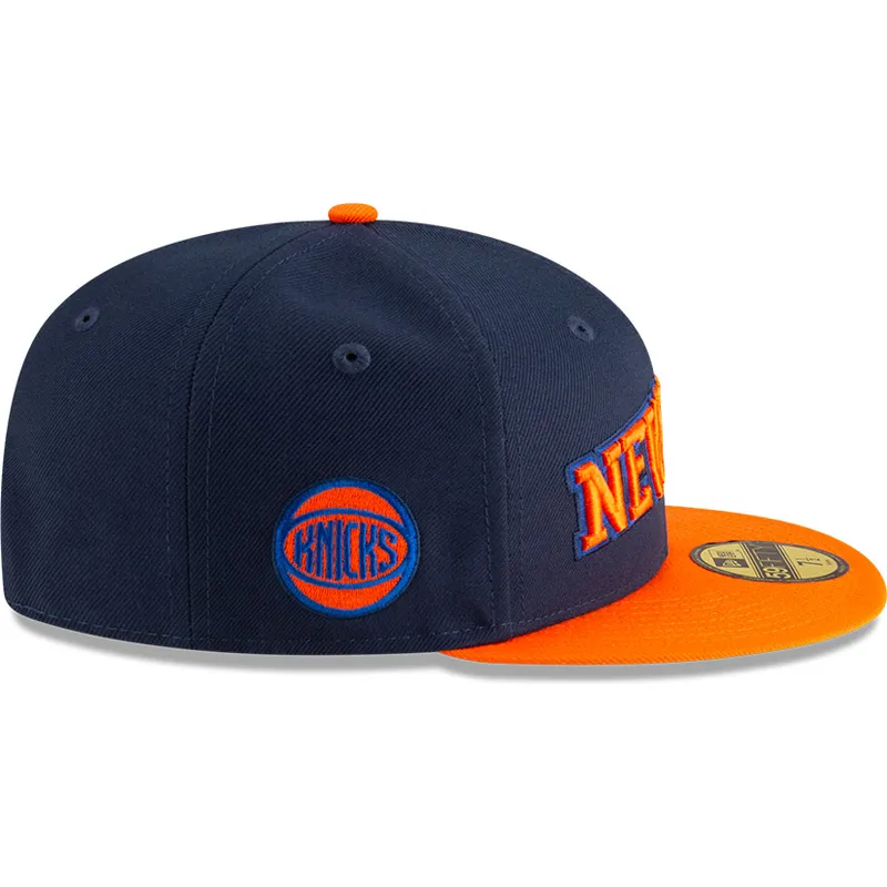 platt-keps-marinbla-och-orange-justerad-59fifty-statement-fran-new-york-knicks-nba-av-new-era