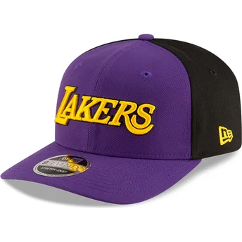 New Era Curved Brim 9SEVENTY Statement Stretch Snap Los Angeles Lakers NBA Purple and Black Snapback Cap