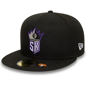 Cap plakana black ajustada 59FIFTY Classic no Sacramento Kings NBA no New Era