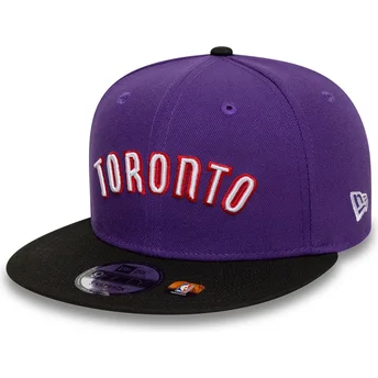 Violette und schwarze flache Snapback-Kappe 9FIFTY Classic der Toronto Raptors NBA von New Era