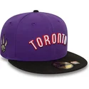 gorra-plana-violeta-y-negra-ajustada-59fifty-classic-de-toronto-raptors-nba-de-new-era