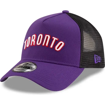 Gorra trucker violeta y negra A Frame Classic de Toronto Raptors NBA de New Era