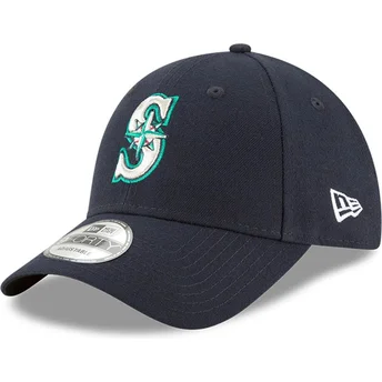 Gorra curva azul marino ajustable 9FORTY The League de Seattle Mariners MLB de New Era