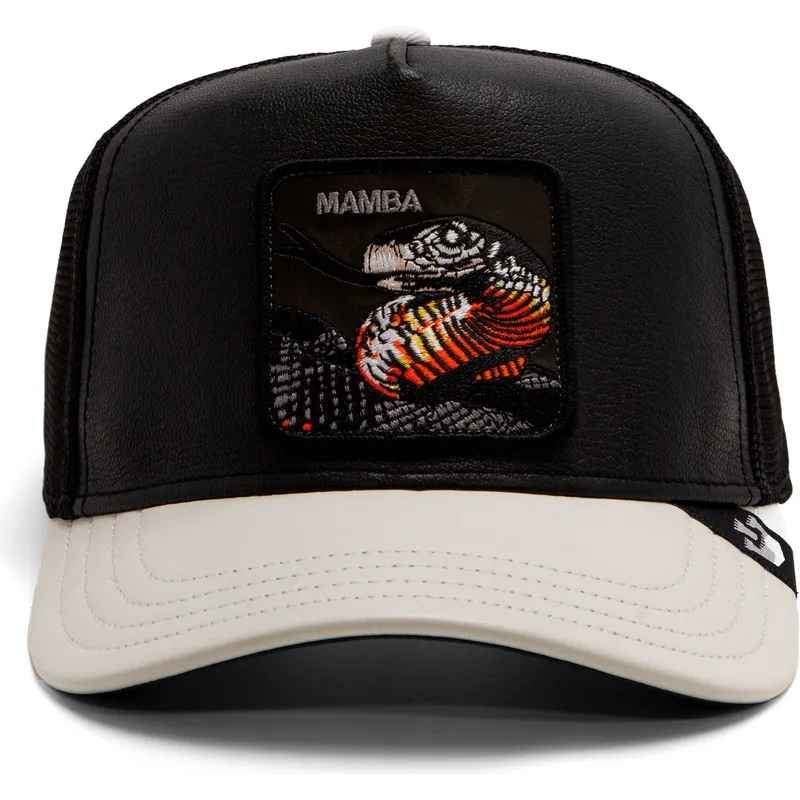cepur-izliekta-truckeris-melns-snapback-mamba-shleather-snake-the-farm-no-goorin-bros