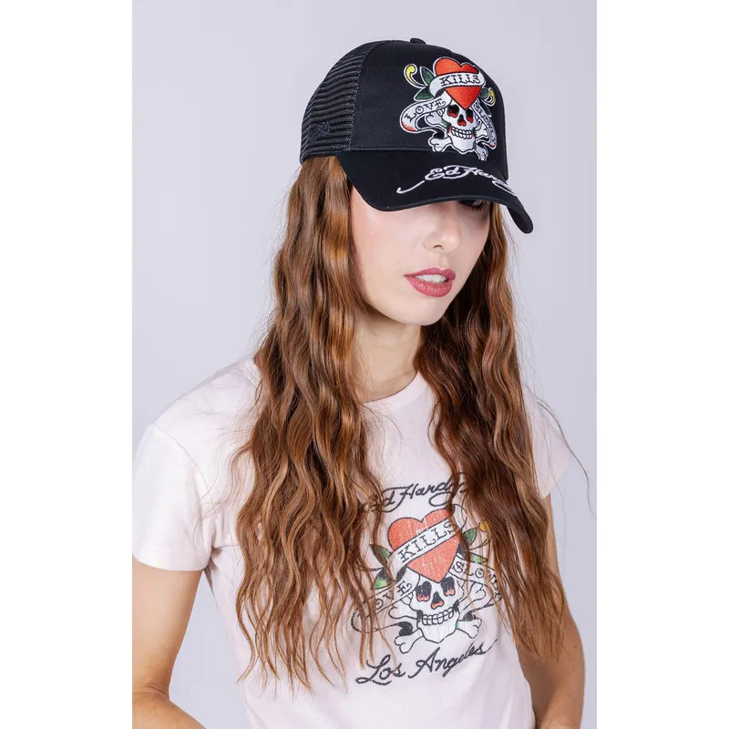 cepur-izliekta-truckeris-melns-snapback-love-kills-slowly-no-ed-hardy