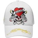 cepur-izliekta-truckeris-balts-snapback-love-kills-slowly-no-ed-hardy