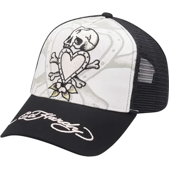 Gorra trucker negra y blanca Death Before de Ed Hardy