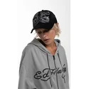 cepur-izliekta-truckeris-melns-snapback-duo-black-snake-no-ed-hardy