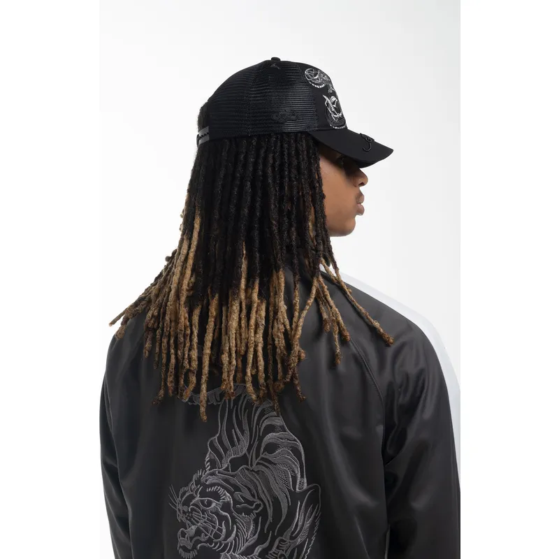 cepur-izliekta-truckeris-melns-snapback-duo-black-snake-no-ed-hardy
