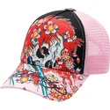 cepur-izliekta-truckeris-roza-snapback-ghost-no-ed-hardy