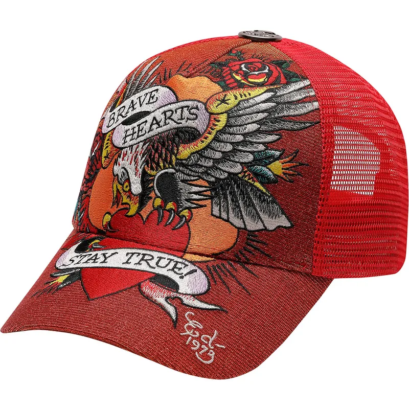 cepur-izliekta-truckeris-sarkans-snapback-brave-hearts-no-ed-hardy