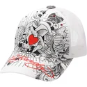 cepur-izliekta-truckeris-balts-snapback-death-or-glory-no-ed-hardy