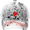 cepur-izliekta-truckeris-balts-snapback-death-or-glory-no-ed-hardy