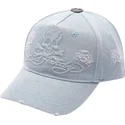 cepur-izliekta-zils-regulejams-denim-embossed-skull-no-ed-hardy