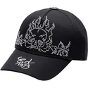 cepur-izliekta-melns-regulejama-lente-flaming-skull-no-ed-hardy