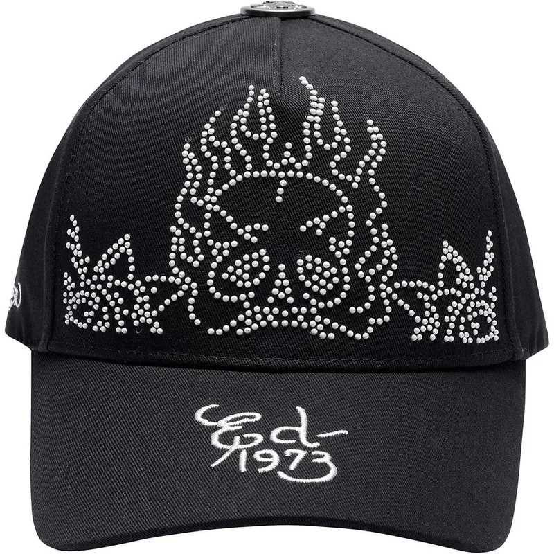 cepur-izliekta-melns-regulejams-flaming-skull-no-ed-hardy